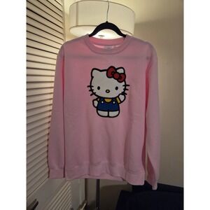 NWT Sanrio Hello Kitty Pink Crew Neck Sweatshirt Size M
